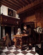 Cornelis de Man A Man Weighing Gold. oil on canvas